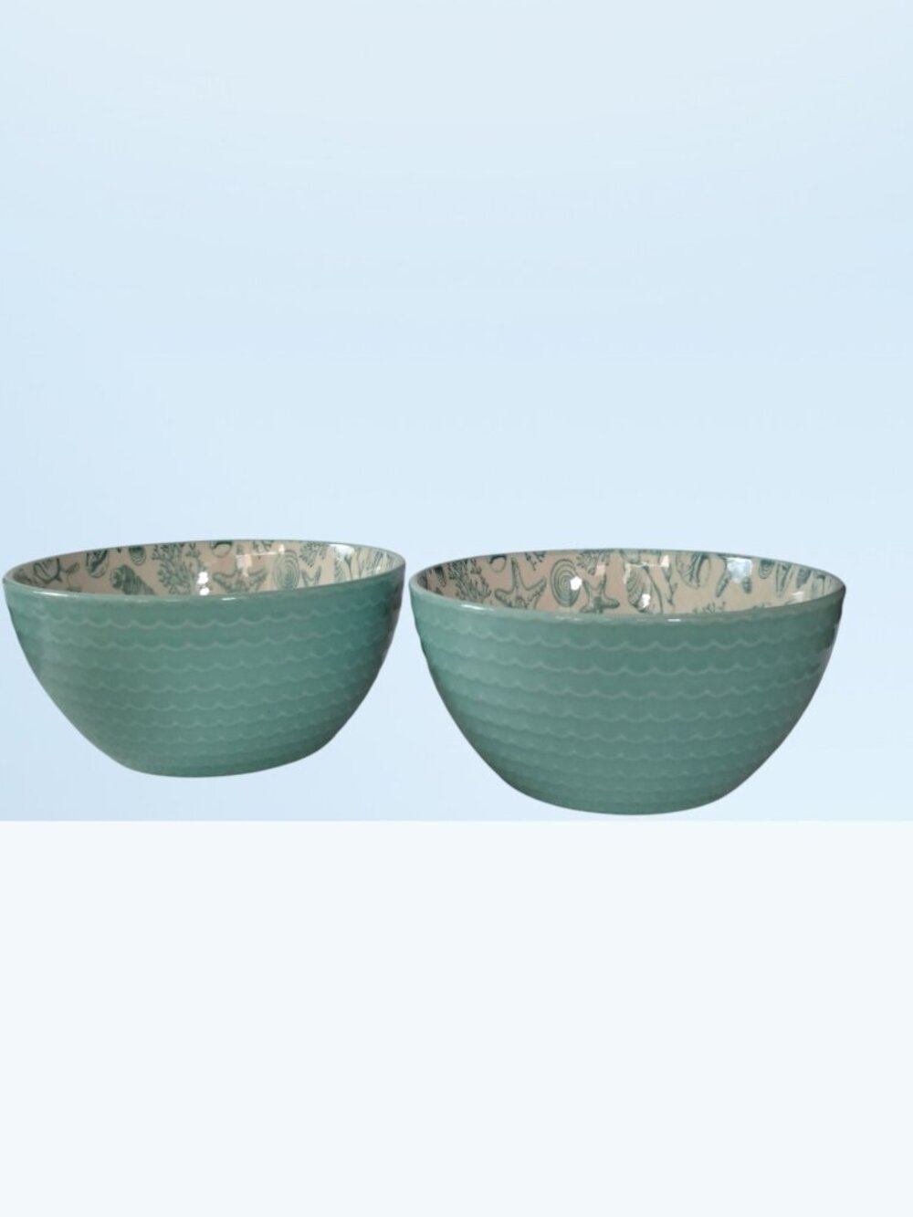 2 Pfaltzgraff Venice Soup Cereal Bowls 6" Wide x 3" Tall, Seashells, Ocean Beach - Picture 16 of 16